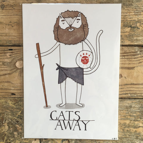 Cats Away Print | Punny Cat Themed Gifts