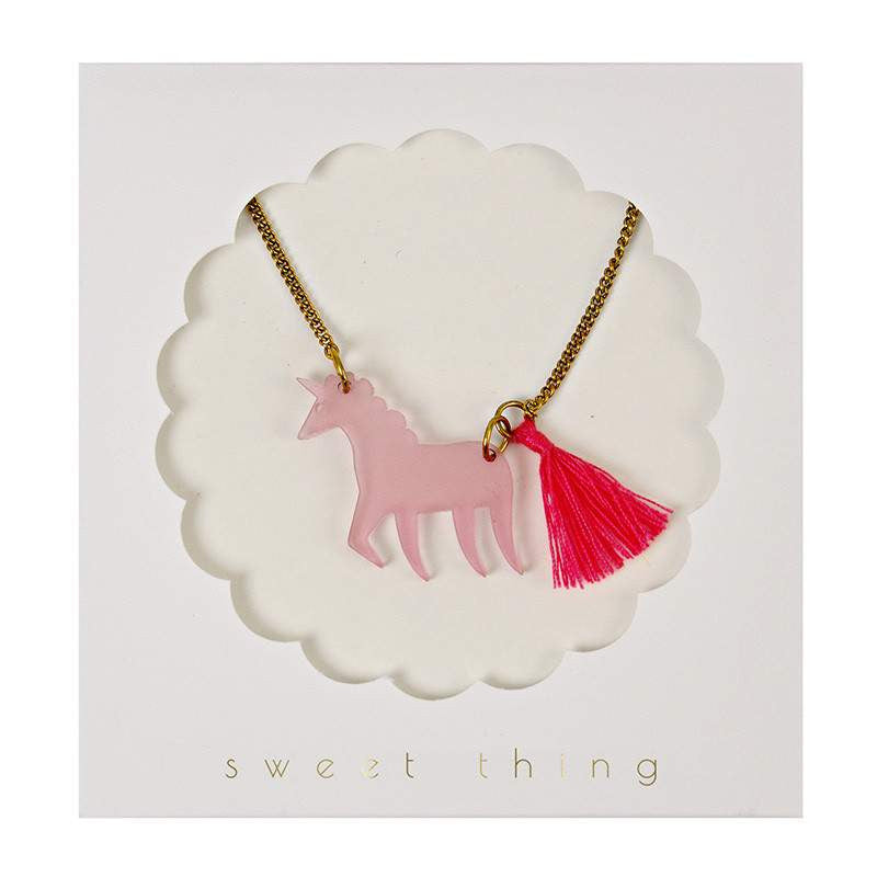 Pink Acrylic Unicorn Necklace