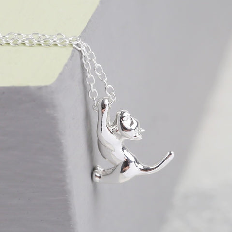 Sterling Silver Cat Necklace | Animal Jewellery