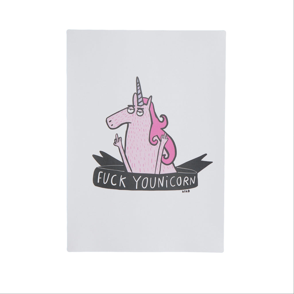 Fuck Younicorn A4 Print illustrated & signed by Katie Abey