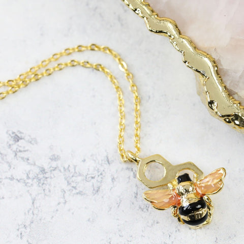 Bumble Bee Necklace in Gold | Animal Stocking Fillers