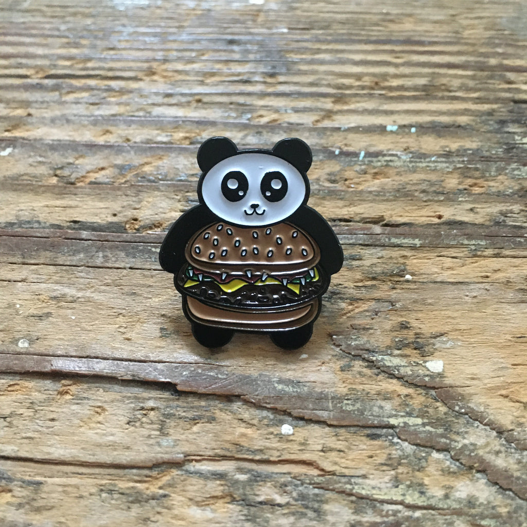 Quarter Panda Enamel Pin
