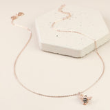 Bumble Bee Necklace in Rose Gold Chain
