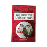 Rowan Catkinson Fridge Magnet Packaging | Mr Bean in Cat Form